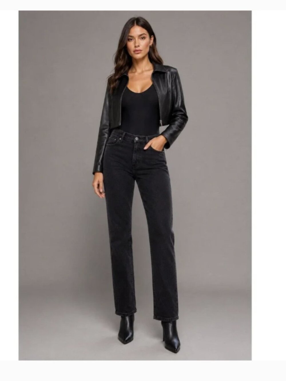 HUDSON Los Angeles Straight Leg Jeans Night Time Black Size 6 NWT Premium Denim